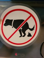 No Dog Poop Pee Zone Sign 4.5x4.5in Vinyl Sticker Decal