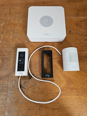Ring Wireless Home Security Alarm & Doorbell Kit gebraucht Basisstation Bewegungserkennung