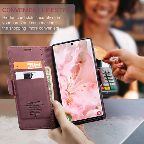 Premium Leather Magnetic Wallet Folding Case Cover For Samsung Galaxy S23 Ultra - Picture 42 of 53