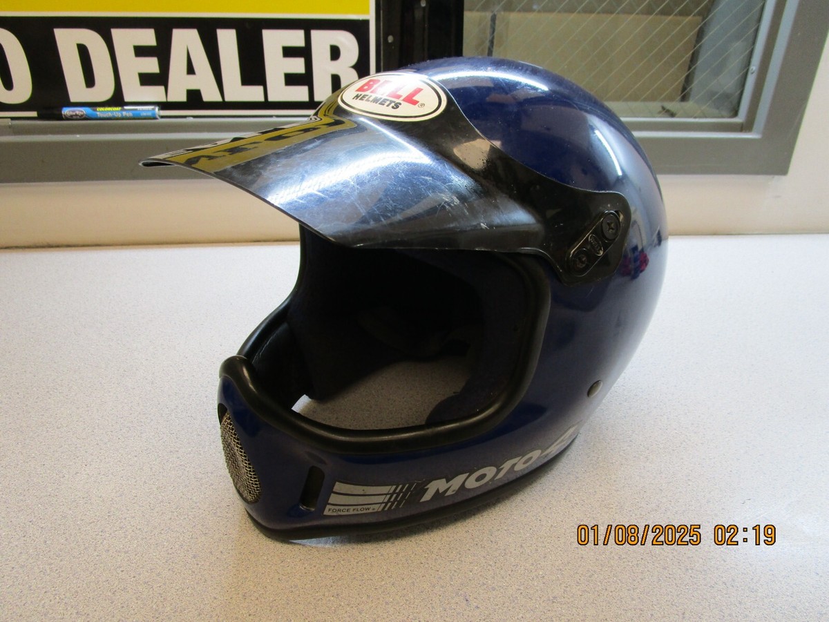 BELL Moto 4 ヘルメット Vintage Bell Moto 4 IV White Motorcycle Helmet w/ Box Manual