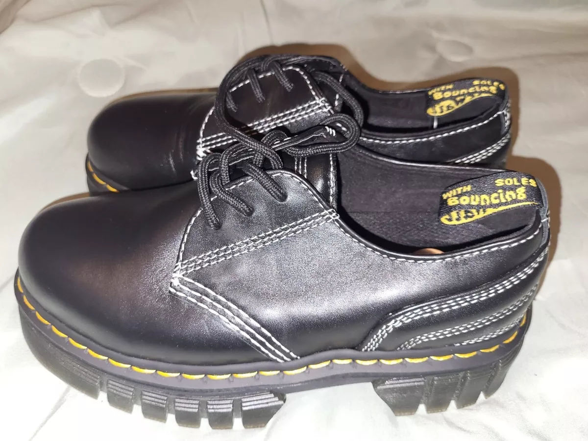 Dr Martens Platform Chunky Shoes Audrick 31 QLTD Leather Black Women s Size 7