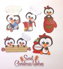 3D UPick Penguins Baking Cooking Christmas Scrapbook Card Embellishment
