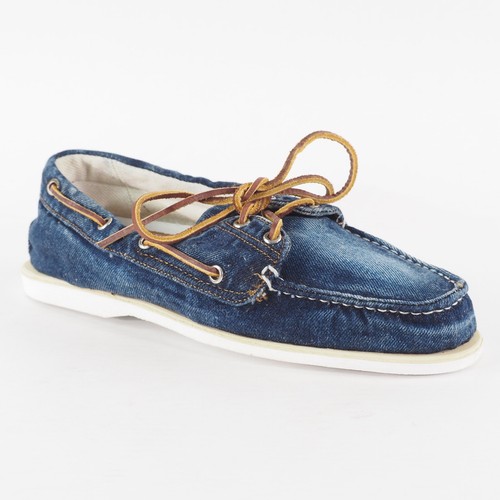 Herren Timberland Classic 2 Eyed 6750B Blau Denim Schnürschuhe Leger Bootsschuhe - Bild 2 von 7