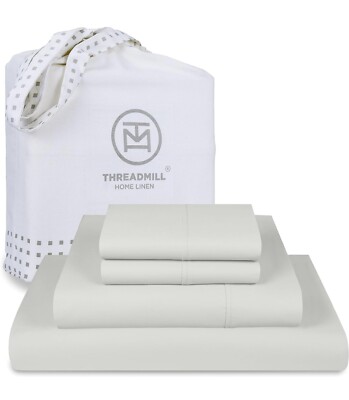 Threadmill 100% Cotton Sheets for Cal King Size Bed - 600 Thread Count Cal King 