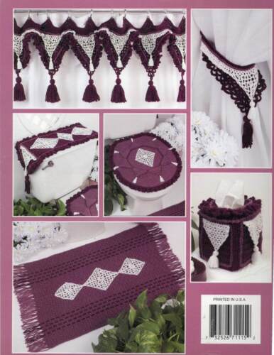 Fuera de uso!!! JUEGO DE BAÑO CON BORLAS DE CROCHET - Imagen 2 de 2