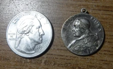 St Therese of Lisieux, Pope Pius X Antique Catholic Medal