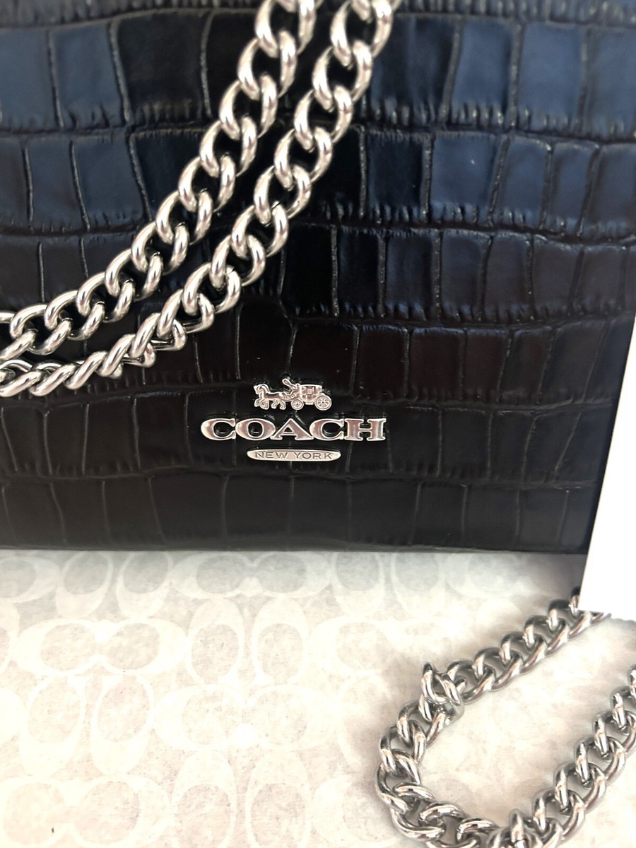 NWT Coach Croc Embossed Leather Slim Crossbody in Black NWT Coach Croc Embossed Leather Slim Crossbody in Black