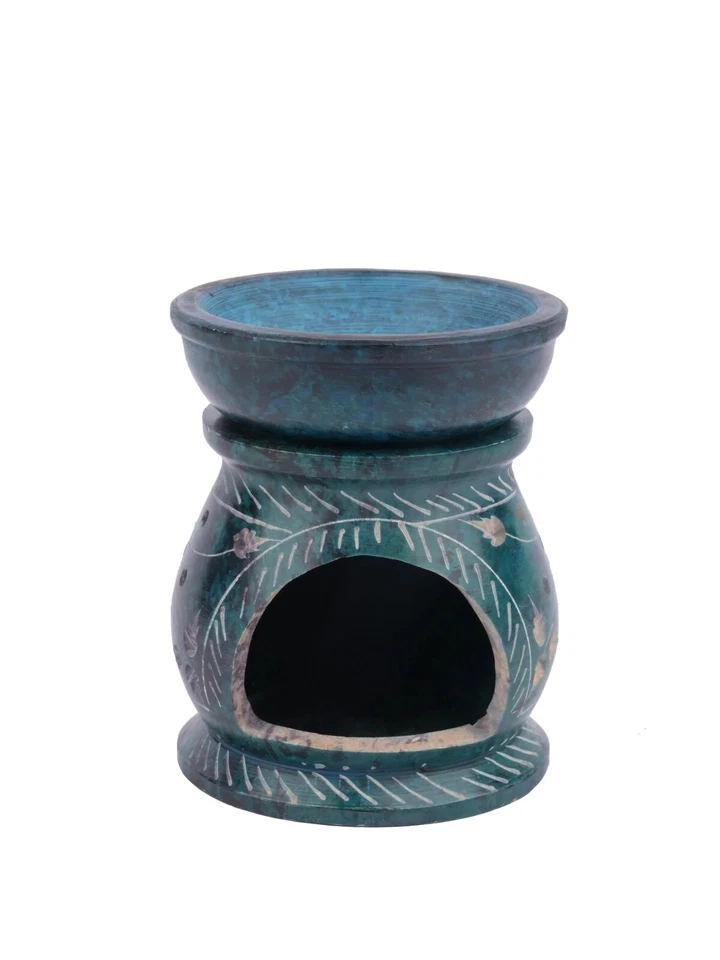 Soapstone carved Oil Burner Aroma Diffuser - 4 inches ( set of 2 ) - Image 3 of 4