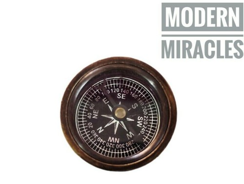 SOLID BRASS SANDTIMER WITH COMPASS VINTAGE RETRO STYLE 1 minute Sand timer - Picture 2 of 4