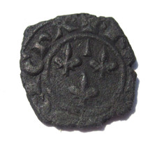 Brindisi, Carlo D'Angiò(1266-1282) Denaro con 3 gigli
