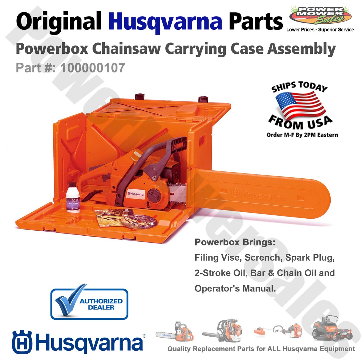 Genuine Husqvarna Powerbox Carry Case Assembly for Chainsaws, 455