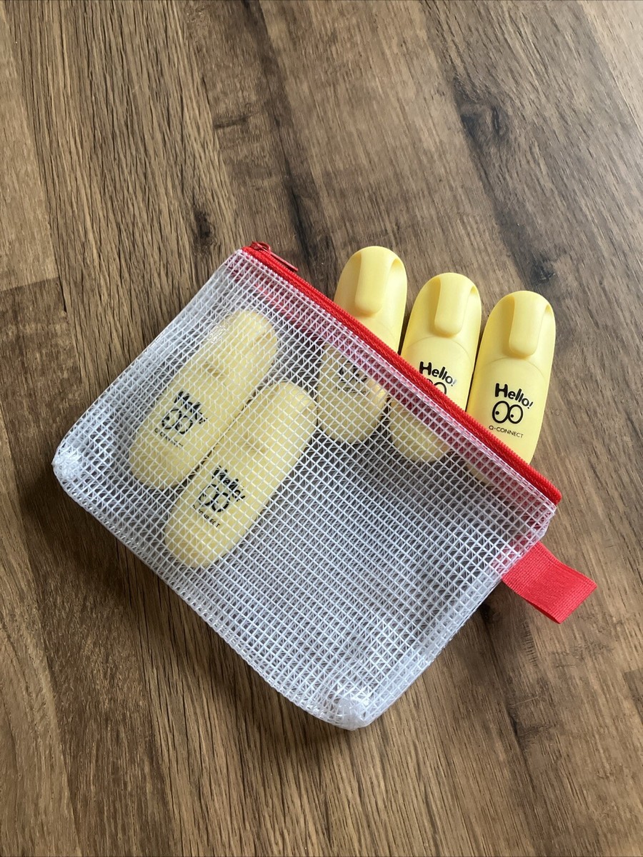 Q Connect MINI FUN PASTEL Highlighters YELLOW A6 TUFF ZIP