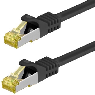 Patchkabel schwarz 3m CAT7-Rohkabel 600MHz Netzwerk Ethernet-Kabel halogenfrei
