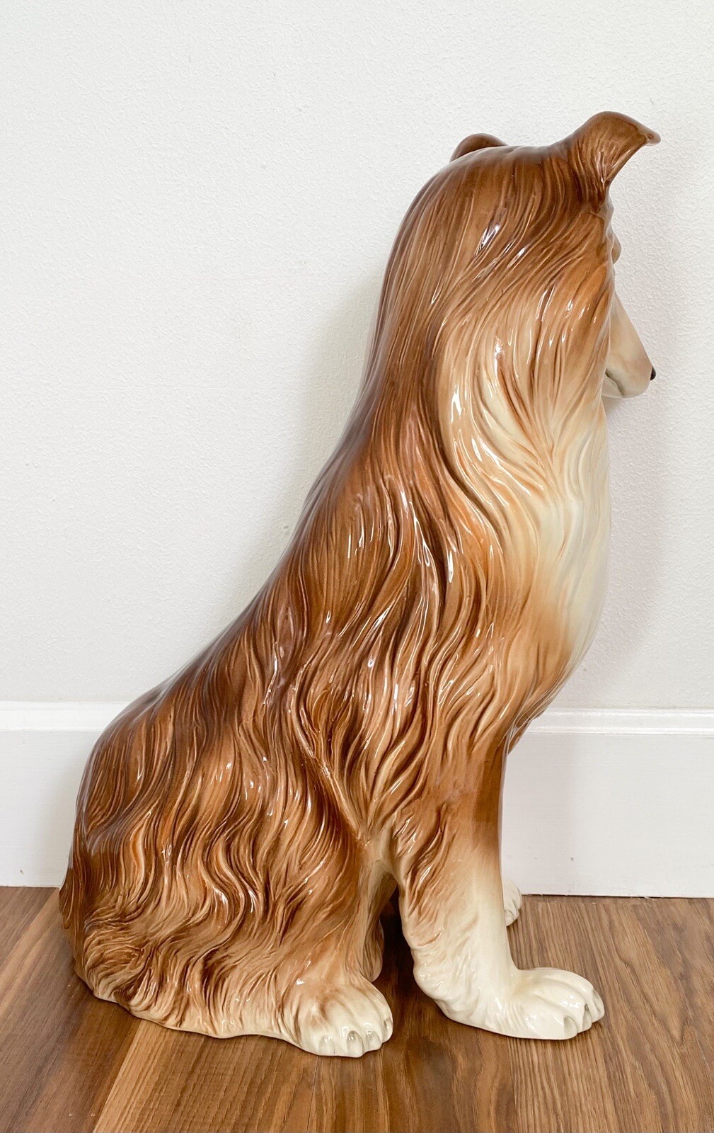 Lot - LARGE CERAMIC VINTAGE ROUGH COLLIE (LASSIE DOG) FIGURE, MADE IN  ITALY, 85CM H