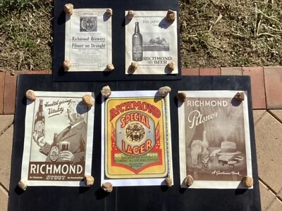 5 different Richmond Brewery ,Victoria Beer posters Ads - Image 1 of 3