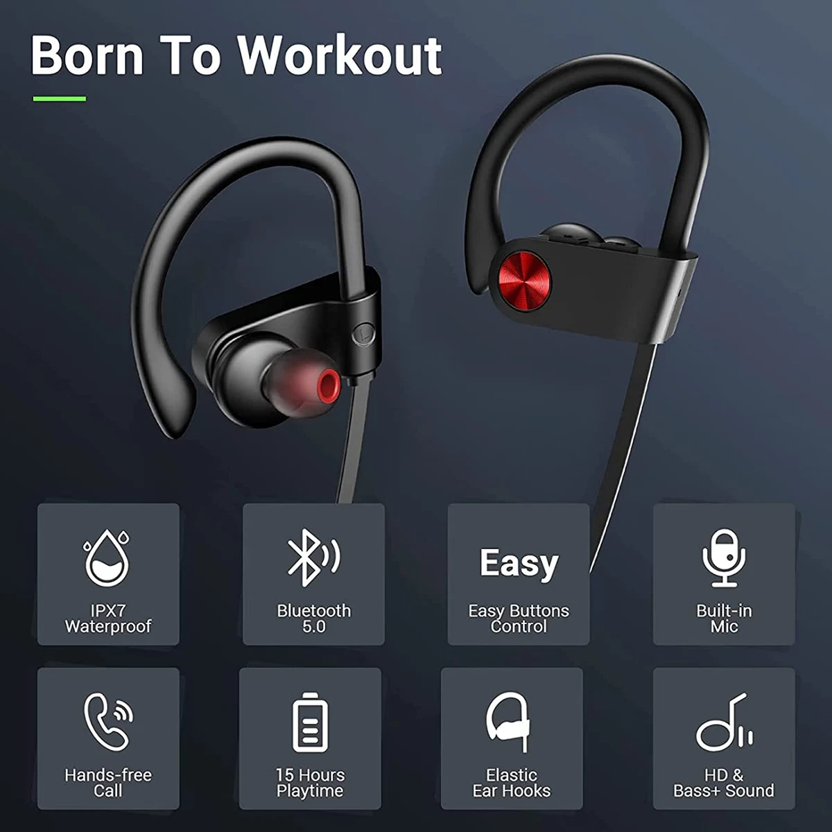 Audífonos Bluetooth Auriculares Manos Libres para Ejercicio o Gym  Deportivos