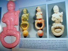 IRWIN USA 1940s vintage INDIAN figural celluloid pink baby rattle toy sample