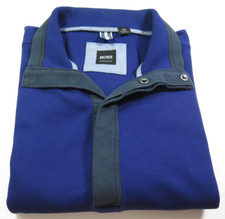 Hugo Boss Black Label Mens Pure Cotton Navy Blue Pullover Polo Shirt Medium EUC