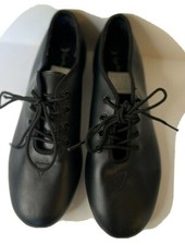 Bloch Black Leather String Up Techno Tap Shoes 7.5 Free Ship