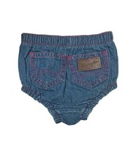 Wrangler Girls Denim Diaper Cover with Pink Stitching, Sizes 6-24 Months