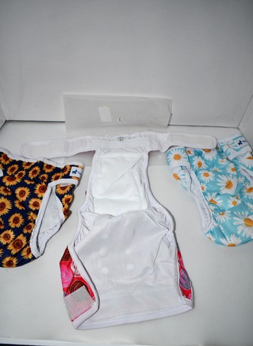 Pet Soft Female Dog Diapers 3Pack Washable Period Panties/ Diapers Flower LARGE - Picture 4 of 5