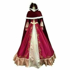 Women's Christmas Halloween Dress Cosplay Princess Cartoon Hood Belle Costumes 