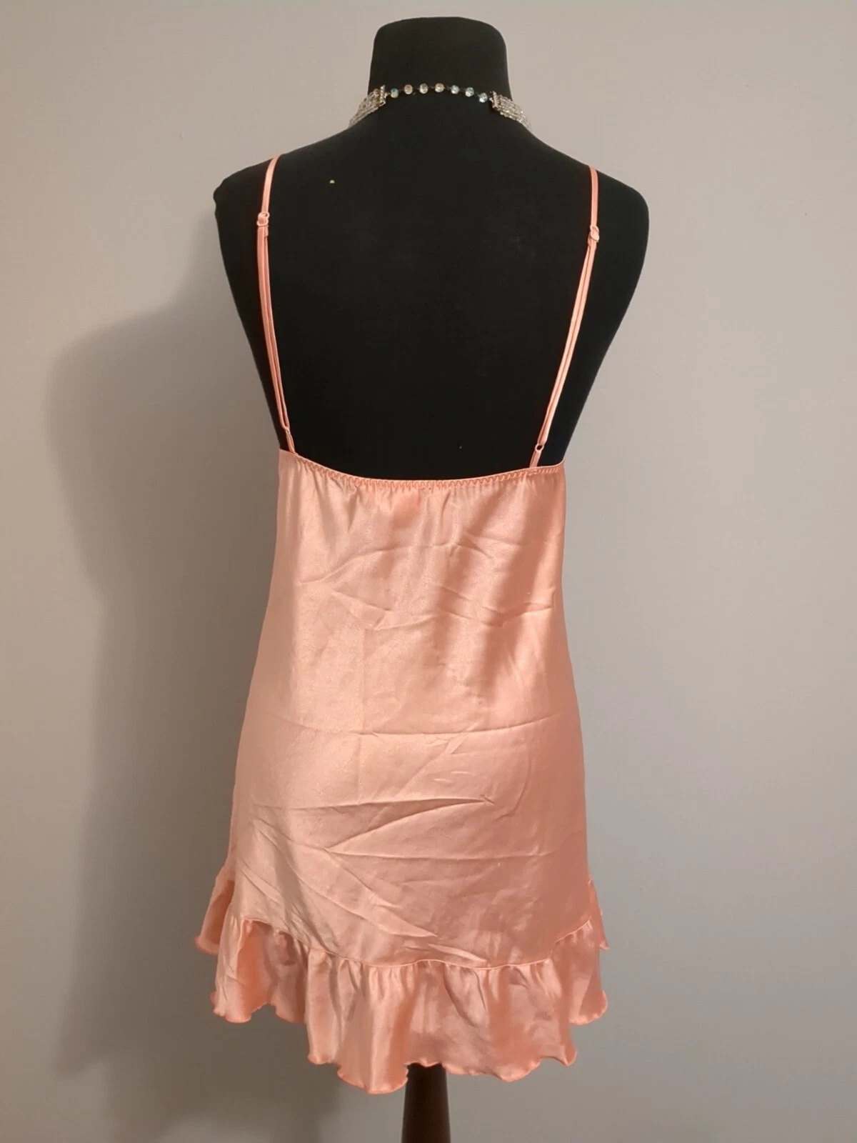 UNDERCOVER Abito Slip Vintage Chemise Wet Look Victoria Secret Lucido Grasso Liquido Raso 38 MED