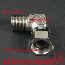 Forged Adapter Fitting Steel 90 Deg 1/4 BSPT BSP to 1/4 BSPP 30 Deg Female C18-8