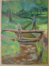 Ukrainian Soviet Oil Painting Landscape Nature Summer