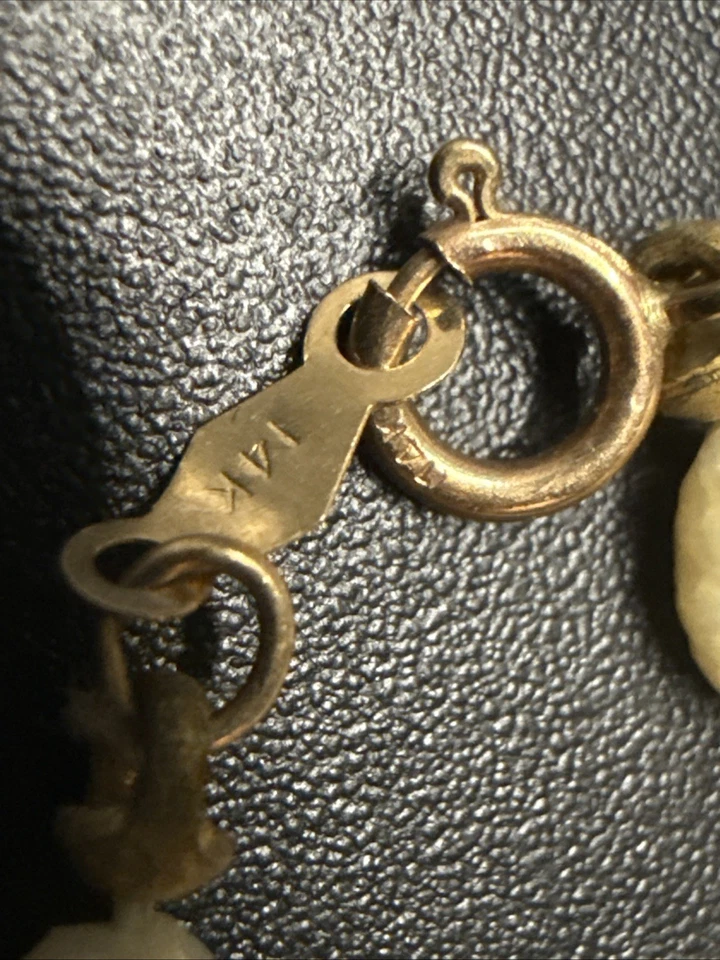 14k Gold Beaded Baroque Pearl Necklace ~18” - Image 4 of 4