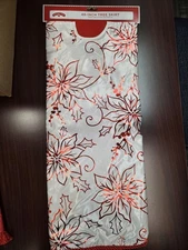 Holiday Time Christmas Tree Skirt 48 Inch Circle White With Red 