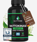 Nattokinase 2000 FU–365 Kapseln–Hochdosiert & Vegan–Jahresvorrat–Blattwerk