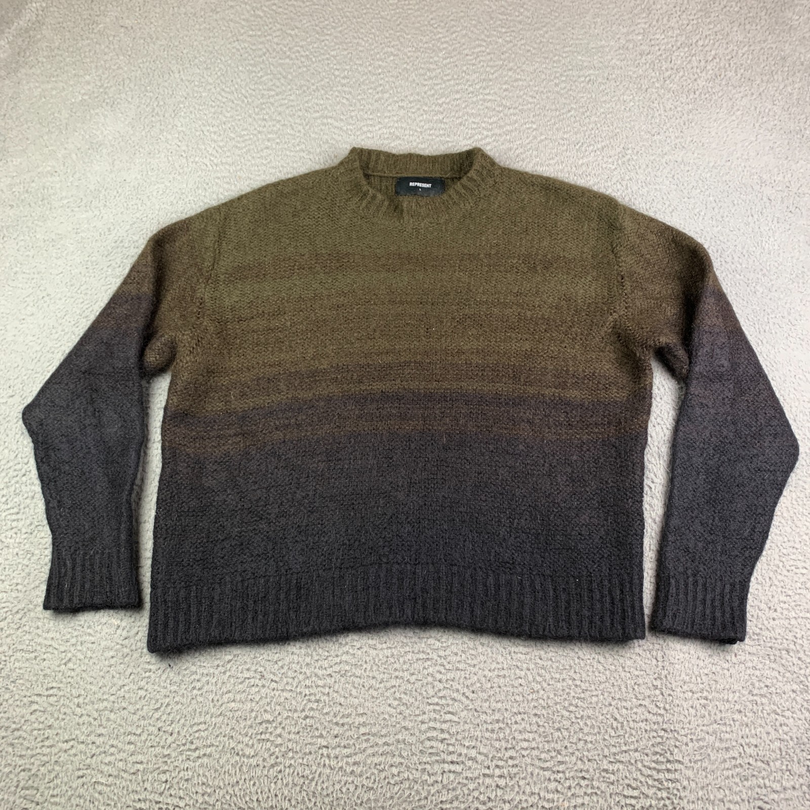 Represent Gradient Sweater Mens Large Knitted Cre… - image 1
