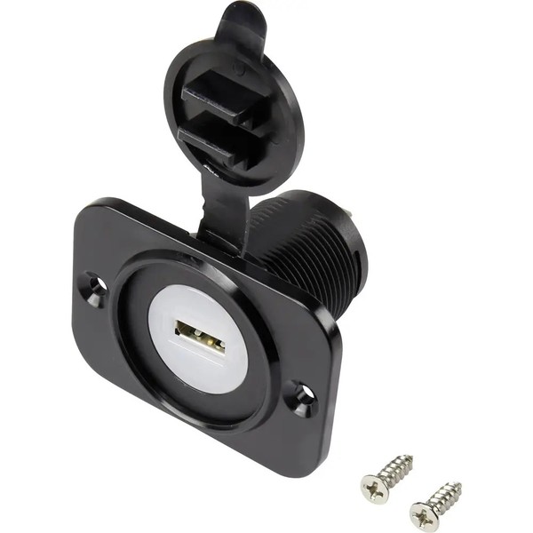 Usb-Einbaubuchse Mit Staubschutzkappe Buchse, Einbau Vertikal 1-Fach, Front-image