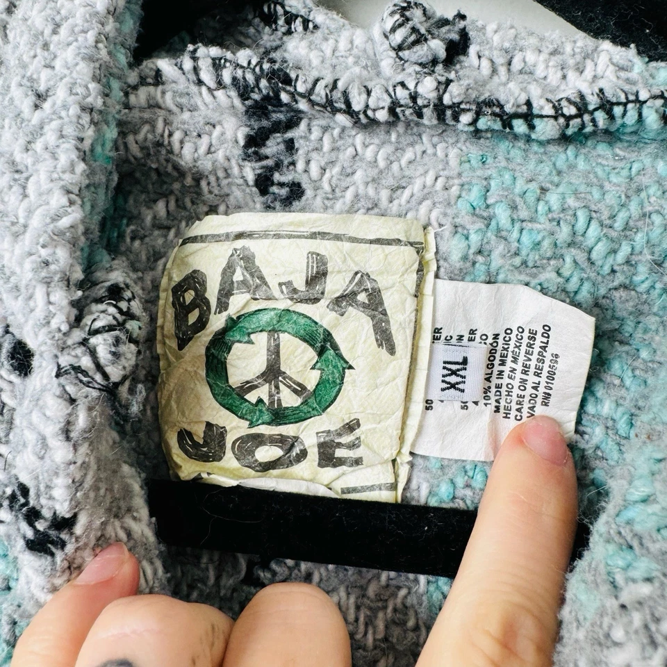 Baja Joe Blue And Gray Mexican Hoodie Women’s Size XXL - Image 4 of 4