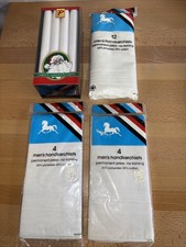 Lot of 24 Mens Vintage New White Handkerchiefs