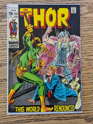 The Mighty Thor #167 1969 Galactus, Loki Stan Lee Jack Kirby Romita Cover!!