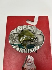 New Bass Fishing Belt Buckle Full Metal Antique silver color USA Country