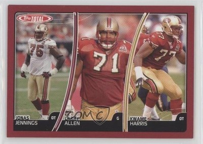 2007 Topps Total Red Jonas Jennings Larry Allen Kwame Harris #163 HOF 0r5