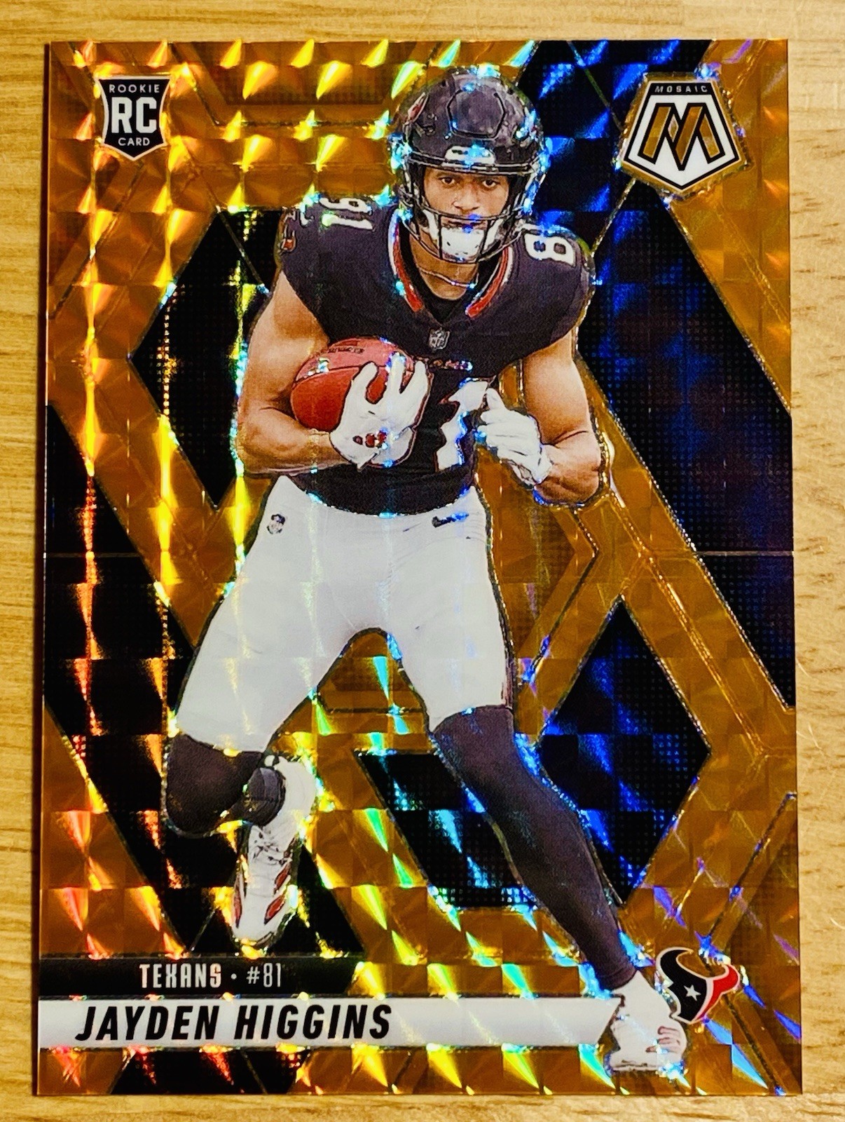 2025 Panini Mosaic Orange Prizm Jayden Higgins #346 Houston Texans /199