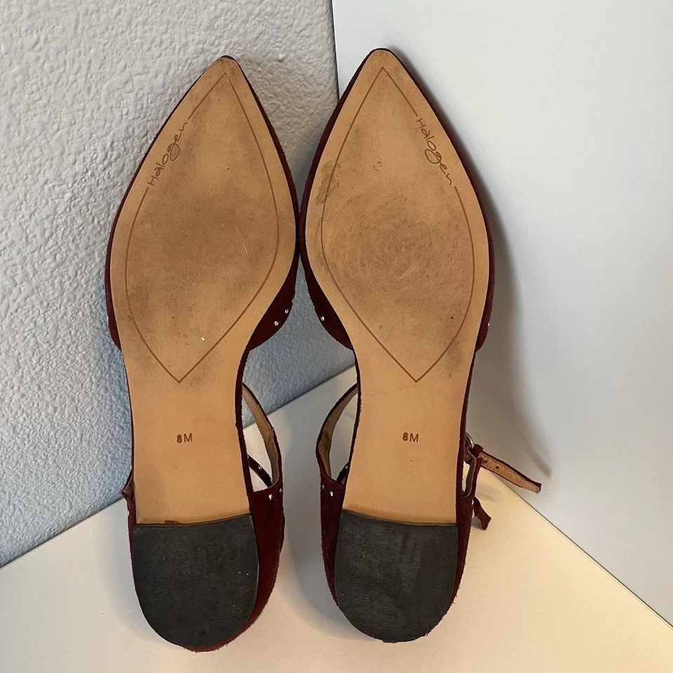 Halogen Suede Flats for Women Size 8 Double Ankle Strap Zipper Back - Image 3 of 4