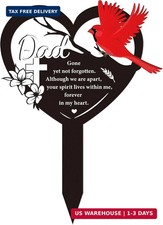 Rngmsi Dad Grave Decorations for Cemetery - Cardinal Grave Markers for Humans Fa
