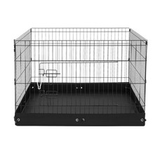 Pet Enclosure 4 Panels Dog Playpen W/ Mat 24"H x 36"W Collapsible Iron Animal