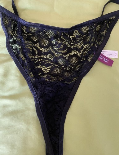 New Adore Me Thong Lace Panties Sheer Panty String Black Lace 4X Plus - Picture 2 of 5