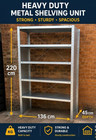 Garage Warehouse Shelving Unit 220x136x45cm 4 Tier Heavy Duty Metal shelf META