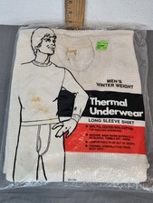VTG NOS Thermal Underwear SHIRT Men  s Size XL WAFFLE KNIT 50/50 Cotton Poly