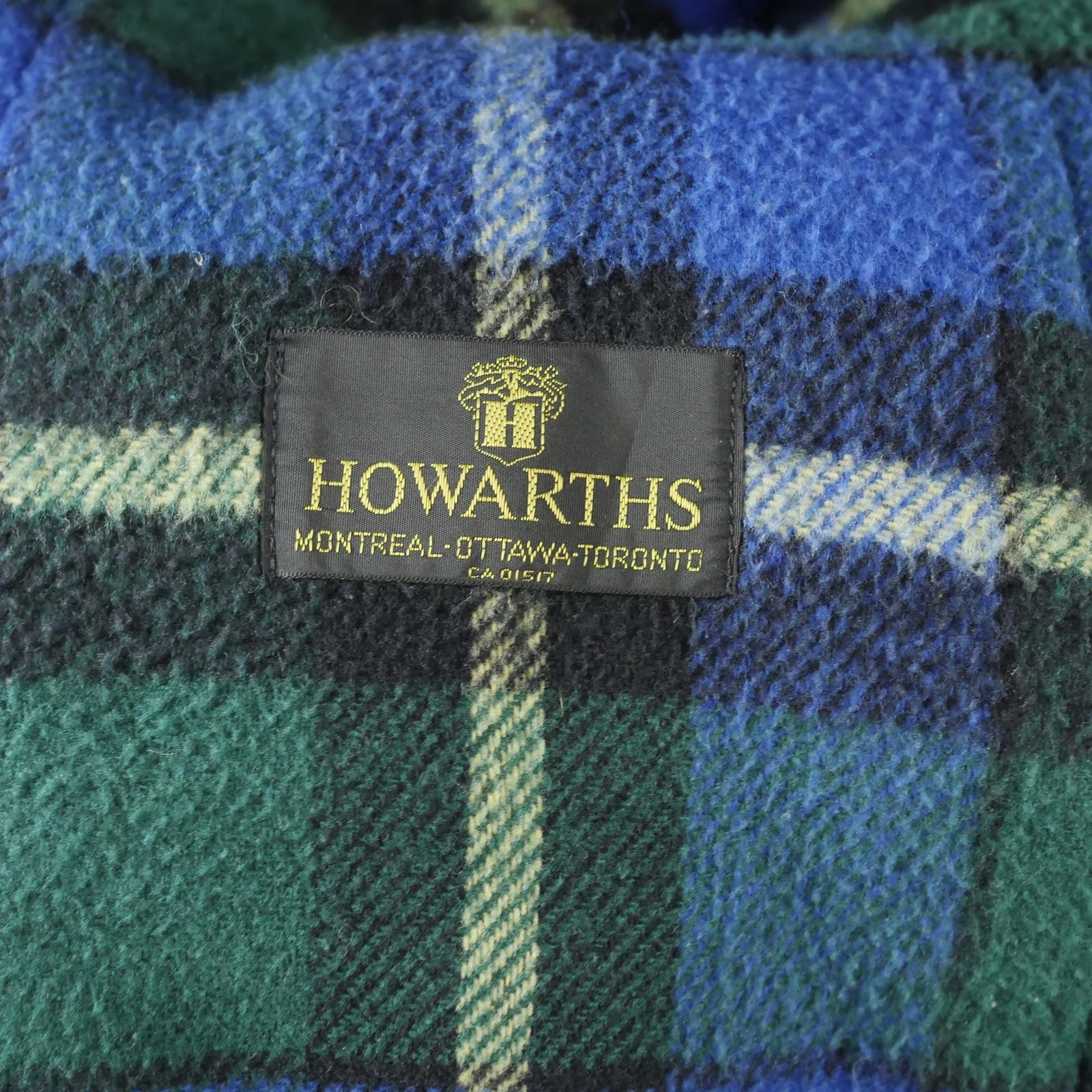 Gloverall Coat Mens 42 Blue Wool Original Duffle Toggle Plaid Lined England - product detail image 10
