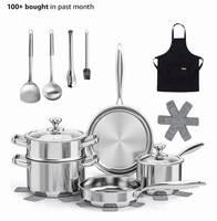 16 Piece Stainless Steal Saucepan Set 