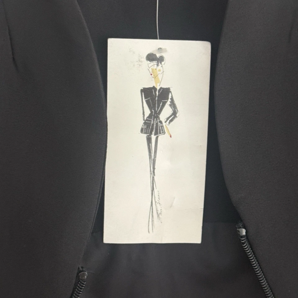 LANCOME PARIS Make-up Vest Jacket Women Large Black Brush Holder Zip Front Art - Image 3 of 4