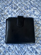 Vintage Buxton Leather Bi Fold Wallet Kiss-Lock Coin Purse Billfold Black